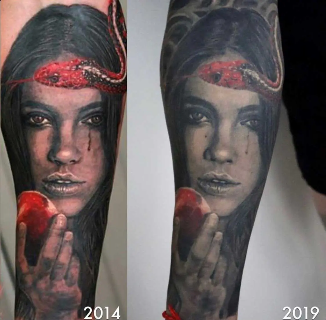 Как выглядят татуировки через время в стиле реализм 2