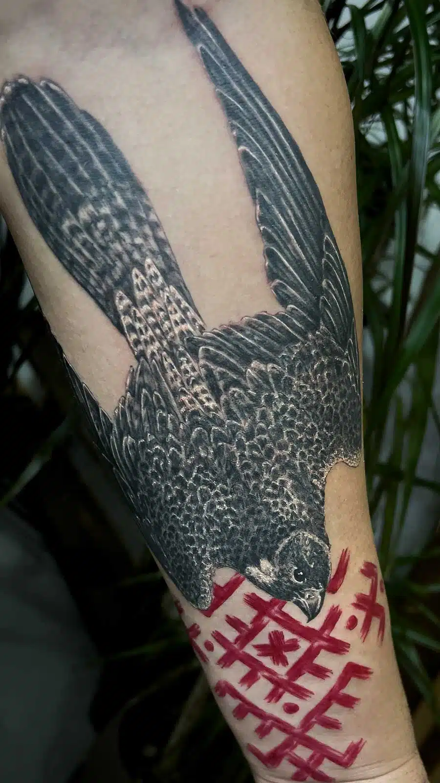 Ukrainian falcon tattoo